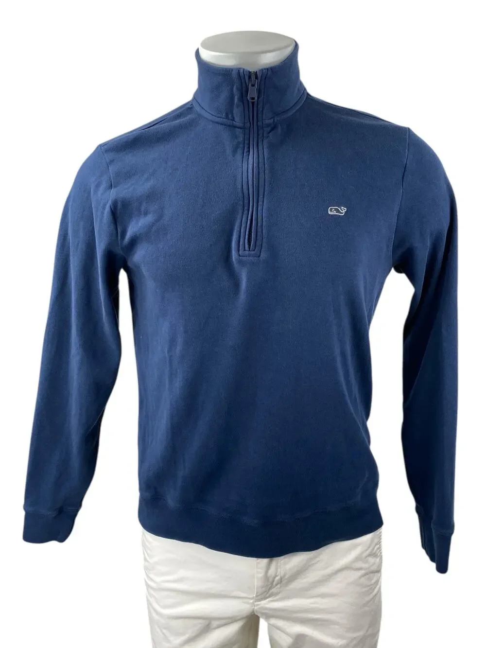 Vineyard Vines Saltwater Blue Quarter-Zip Long Sleeve Sweatshirt Sweater Top XS
